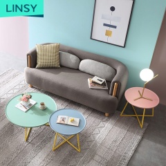 High quality modern living room furniture round metal legs coffee table design