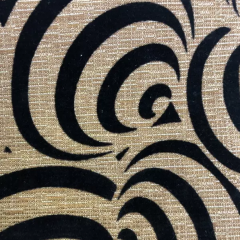 Popular Home Textile Linen Supplier Flock Velvet Cover Microfiber Flock Sofa Fabric