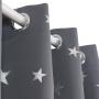 Newest Design Darkening Thermal Insulated  Grommet Panels Sliver Stars Foil Printing  Curtain Ready Made
