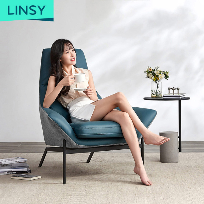 Linsy Modern Simple Lazy Leisure Single Sofa Chair Hardware Foot Luxury Living Room Sofa Chair Tdy39