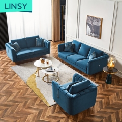 Linsy Hot Sell Economic New Designs Confortable Sofa Cover Fabric Leisure Banquet Velvet Sectional Sofa S094