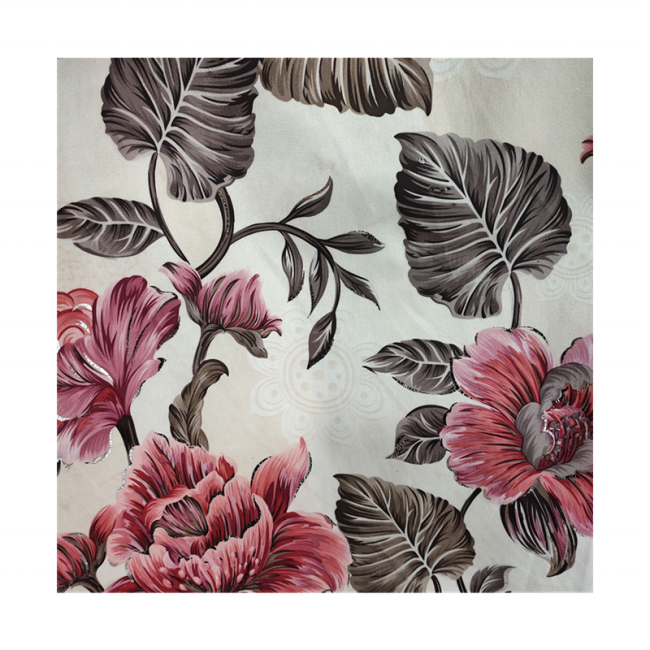 Wholesale Decorative Metallic Textile Floral Fabric Printed 100 Polyester Knitted Print Linen Fabric For Sofa