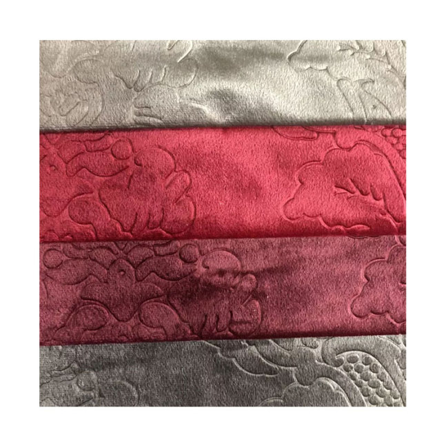 100% Polyester Custom 3D Embossed Velvet Fabric Velvet Upholstery Embossed Design Rexine