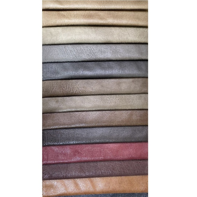 JL17655 - Hot Sale Bronzed Faux Leather Fabric Imitation Upholstery Fabric Sofas Leather Fabric