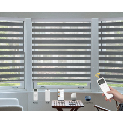 Zebra Blinds for Window, Grey Zebra Roller Shades, Light Filtering Room Darkening 50% Blackout Window Treatments for Living Room