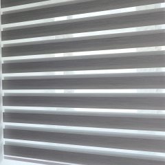 Zebra Blinds for Window, Grey Zebra Roller Shades, Light Filtering Room Darkening 50% Blackout Window Treatments for Living Room