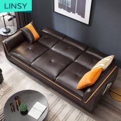 Multicolor Optional Home Furniture Simple Living Room Folding Leather Sofa Bed