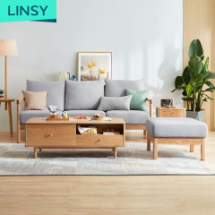 Linsy High Density Sponge Solid Wood Cushion Cotton Sofa Set