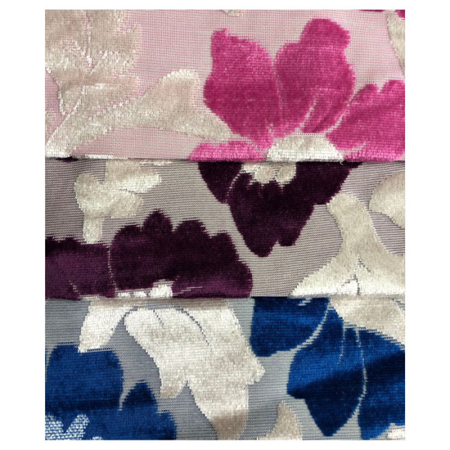 Home Decor Flower Pattern Poly Flocked Self Adhesive Velvet Flocking Flock Design Fabric