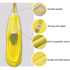 Fruit series lemon shape toy storage kids bean bag Chair Cover