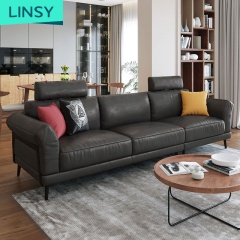 Nordic furniture small apartment light luxury top leather living room sofa set