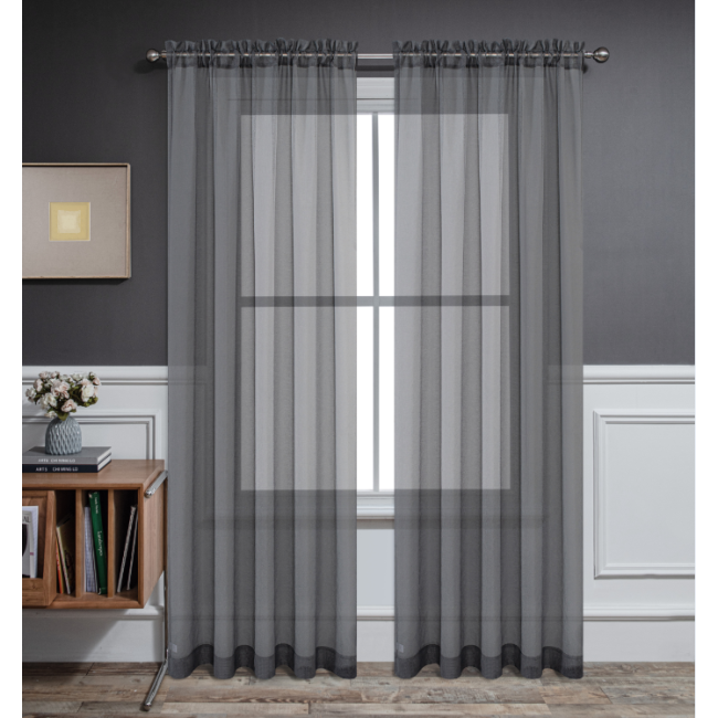 hot selling cheap curtain price 100% polyester voile fabric for windows ready made stock sheer curtains
