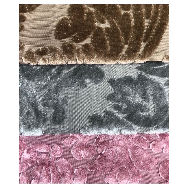 China Textile Polyester Flock Self Adhesive Sofa Fabric Arab Fabric Geometric Jacquard Velvet