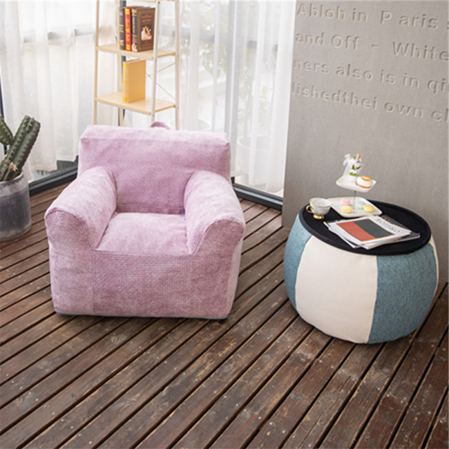 portable round PE panel beanbag coffee table for living room furniture