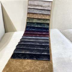 Custom 100% Polyester Warp Knitted Foiled Bronzing Holland Velvet Fabric For Sofa Upholstery