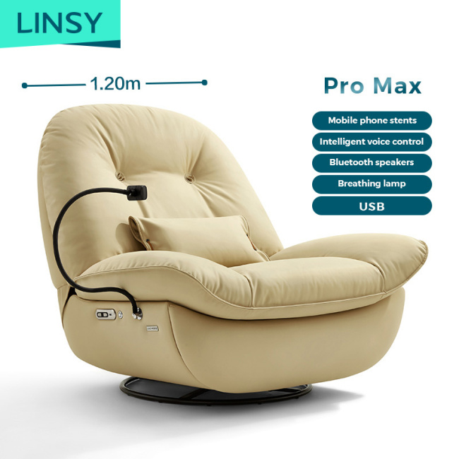Linsy PU One Seater Seat Reclinable Living Room Power Single Sofa Recliner Reclining Chair