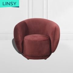 Linsy Modern Arm Chairs Living Room Livingroom Furniture Single Sofa Luxury Red Tufted Velvet Fabric Sofa Chair Jym1833