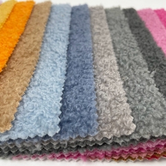 Multi-color teddy fleece fabric curly boucle fabric polyester for sofas wool fleece sofa fabric upholstery