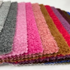 Multi-color teddy fleece fabric curly boucle fabric polyester for sofas wool fleece sofa fabric upholstery