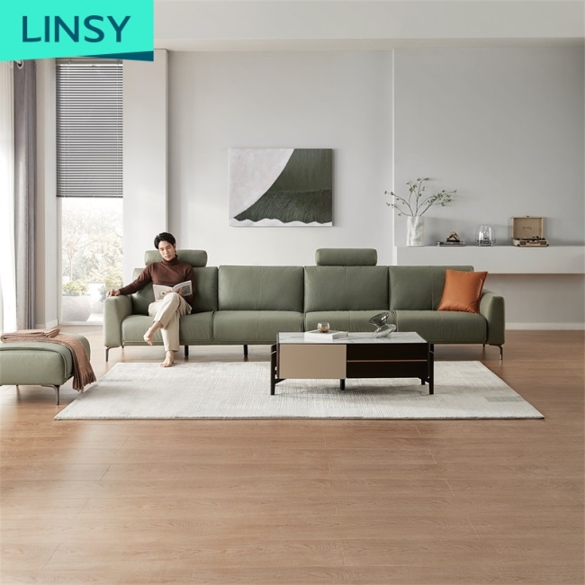 Linsy Italian Modern Light Luxury Furniture Green Sectional Sofa Set Cover Living Room Sofas S233