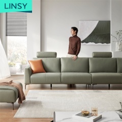 Linsy Italian Modern Light Luxury Furniture Green Sectional Sofa Set Cover Living Room Sofas S233