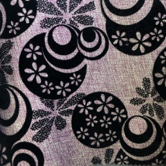 Decorative Microfiber 100% Polyester Linen Flock Velvet Flocked Fabric For Upholstery