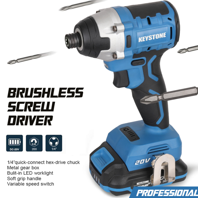 PRO 95302 20V Cordless Brushless 1/4 In.  Screw Driver (Bare Tool)