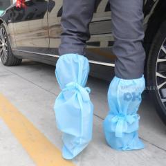 Barato a prueba de polvo Boot Cove Machine cubierta de zapatos desechable no SMS cubierta de zapato no tejido con elástico azul y blanco