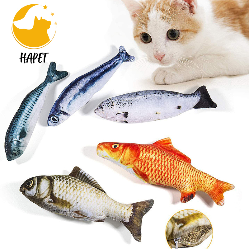 Electric Moving Fish Cat Toy, Realistic Plush Simulation Electric Wagging Fish Cat Toy Catnip Kicker Toys, Funny Interactive