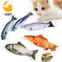 Electric Moving Fish Cat Toy, Realistic Plush Simulation Electric Wagging Fish Cat Toy Catnip Kicker Toys, Funny Interactive