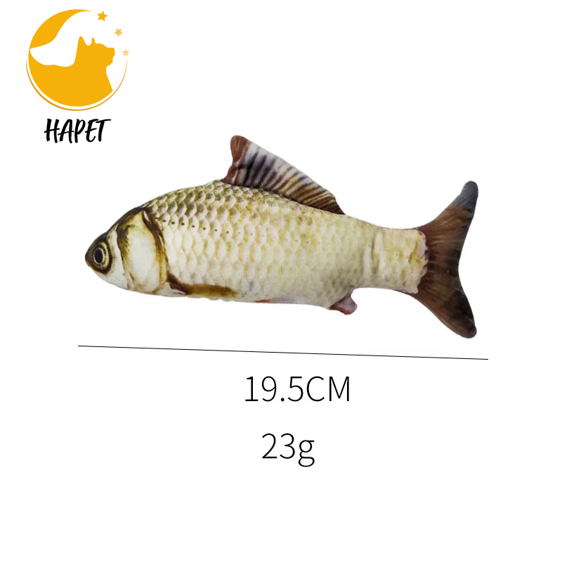 Electric Moving Fish Cat Toy, Realistic Plush Simulation Electric Wagging Fish Cat Toy Catnip Kicker Toys, Funny Interactive