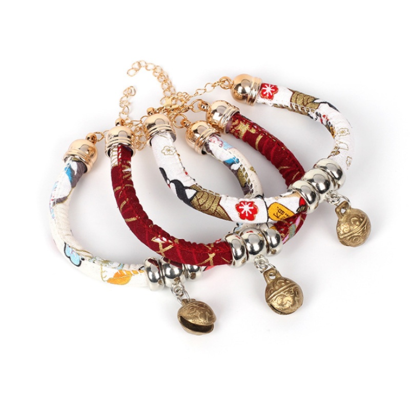 Cat Forest Collar Japanese Style Collar Cat with Bell Necklace Neck Puff Cat Clothes