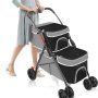 Dog Strollers for Small Dogs,Double Pet Stroller for 2 Small Medium Dogs Cats Folding Portable Cat Stroller with Lockable Wheel