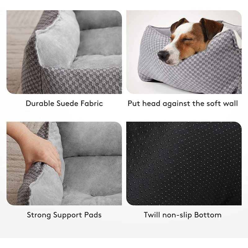 Dog Beds for Large Medium Small Dogs Washable Calming Dog Cat Bed Anti-Slip Bottom