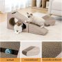 Cat Scratching Post, 2 in 1 Large Corrugated Scratcher Three Sided Use  Pad Cat Scratching Toy with Balls for Pet