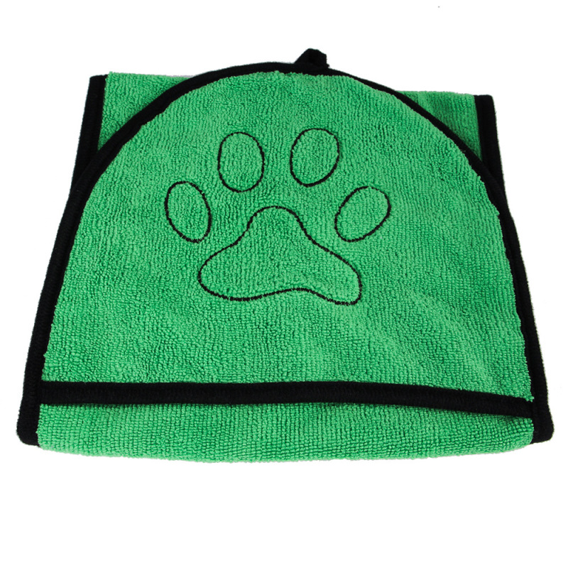 Pet Easy Wear Dog Bath Towel Luxuriously Soft Fast Drying 400gsm Microfiber Soft Belt With Pocket