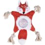 3 Pack Dog Squeaky Toys Cute No Stuffing chew Plush Dog Toys with Rope Knots and Crinkle Paper