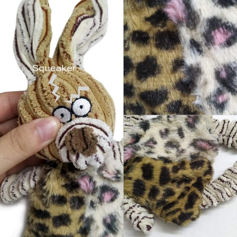 3 Pack Dog Squeaky Toys Cute No Stuffing chew Plush Dog Toys with Rope Knots and Crinkle Paper