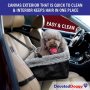 Devoted Doggy Deluxe Dog Car Seat Fits Pets up to 15lbs Booster, Padded Cushioning, Adjustable Straps, Metal Frame Enc