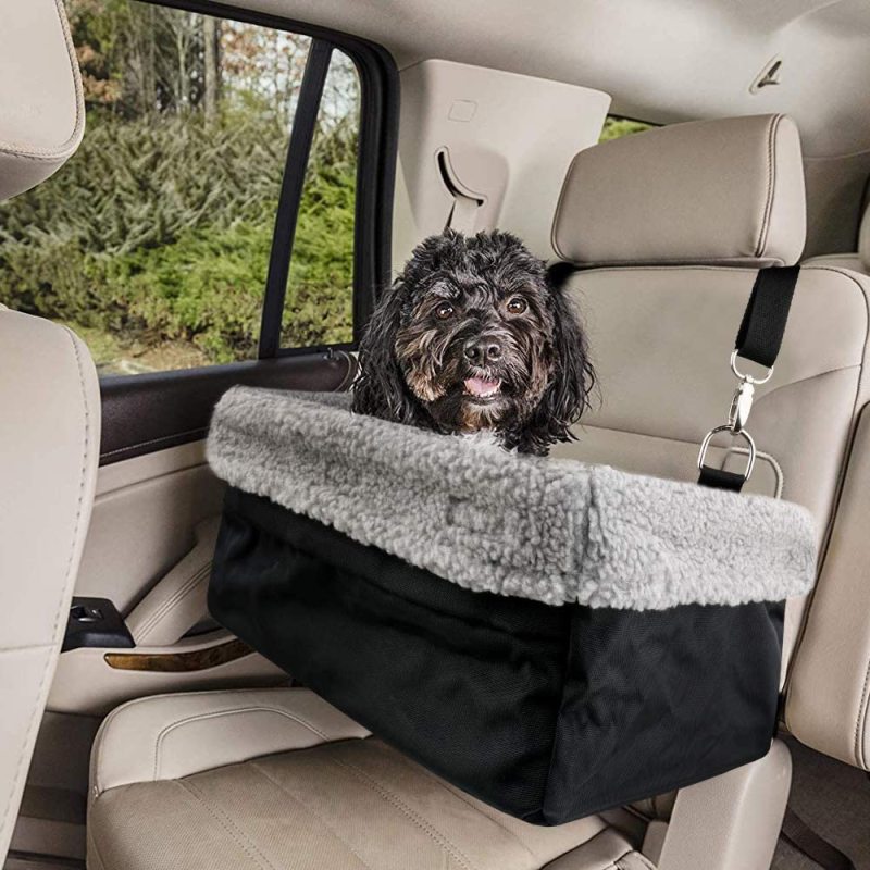 Devoted Doggy Deluxe Dog Car Seat Fits Pets up to 15lbs Booster, Padded Cushioning, Adjustable Straps, Metal Frame Enc