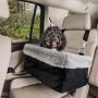 Devoted Doggy Deluxe Dog Car Seat Fits Pets up to 15lbs Booster, Padded Cushioning, Adjustable Straps, Metal Frame Enc