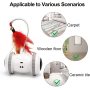 LED Light 360 Degree Rotation Interactive Cat Toy Rechargeable Automatic Irregular Moving Cat Toys for Indoor