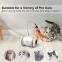 LED Light 360 Degree Rotation Interactive Cat Toy Rechargeable Automatic Irregular Moving Cat Toys for Indoor
