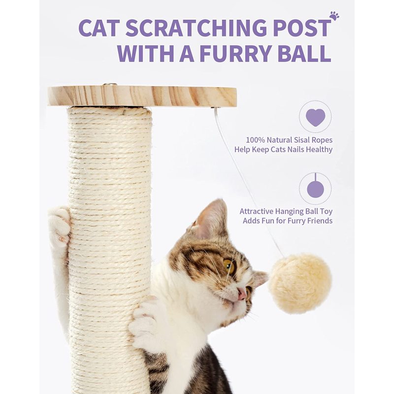 Two-Layer Cat Turntable with Interactive Balls and Dangling Ball For Cat Scratcher Toy