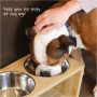 Raised Dog Bowl Bamboo Pet Feeder Four Stainless Steel Bowls