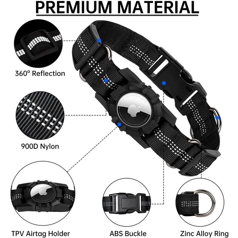 Apple Air Tag Dog Adjustable Collar  Dog Collar tracker Collar for Small Medium Large Dogs
