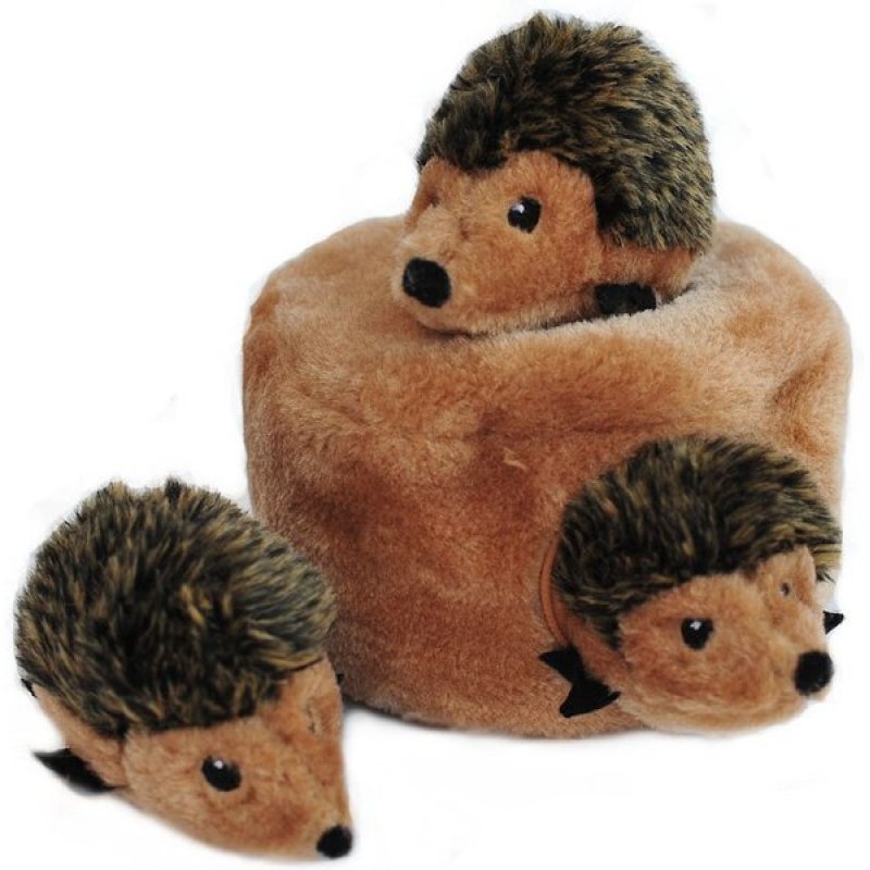 Hedgehog Den Puzzle Set Toy for Pet Burrow Hide Seek Squeaky Plush Dog Toy Interactive Pet Chew Toys