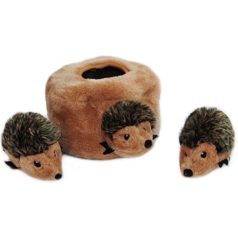 Hedgehog Den Puzzle Set Toy for Pet Burrow Hide Seek Squeaky Plush Dog Toy Interactive Pet Chew Toys