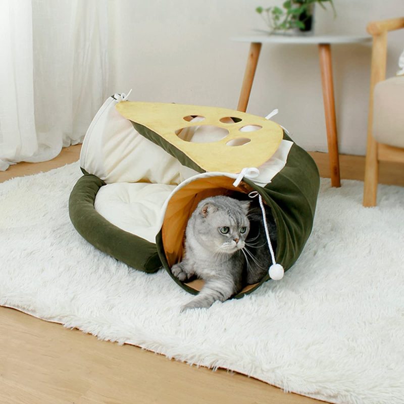 Removable Washable Mat Cat Tunnel Bed Tent Interactive Toy for Pet Cat Puppy