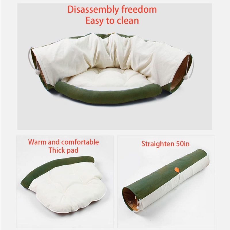 Removable Washable Mat Cat Tunnel Bed Tent Interactive Toy for Pet Cat Puppy